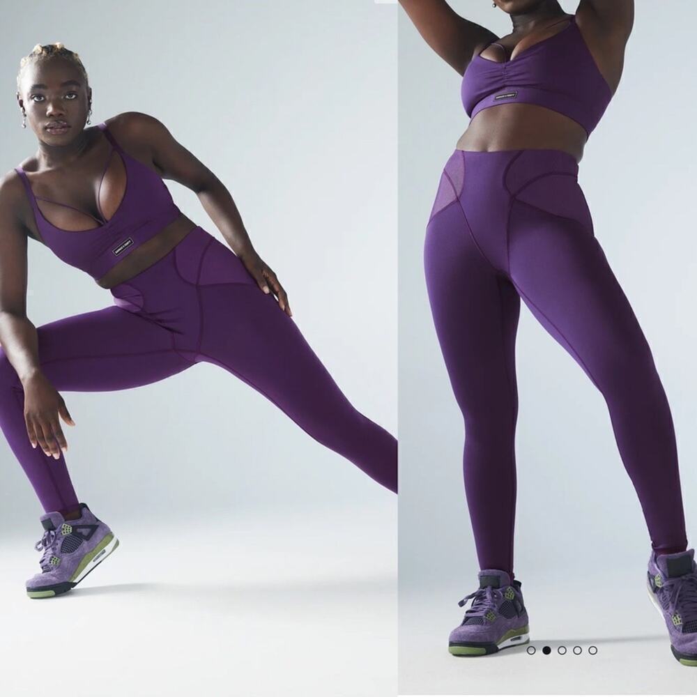 Savage X Fenty Curve Alert High-Waist Rib Legging Ribbed  in Purple Size 16-18